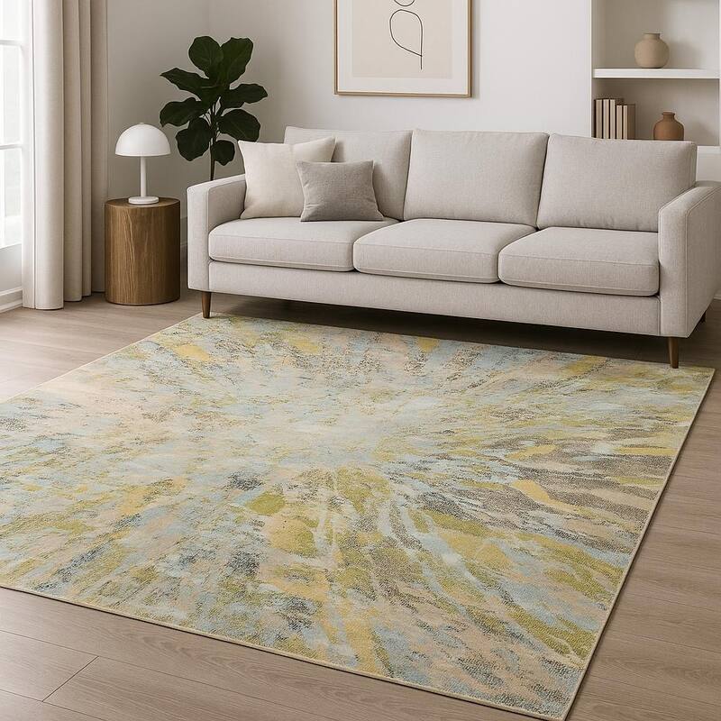 HomeRoots Abstract Contemporary Rectangle Area Rug - 120.00 in. x 96.00 in. x 0.25 in. - 120.00 in. x 96.00 in.  x 0.25 in.