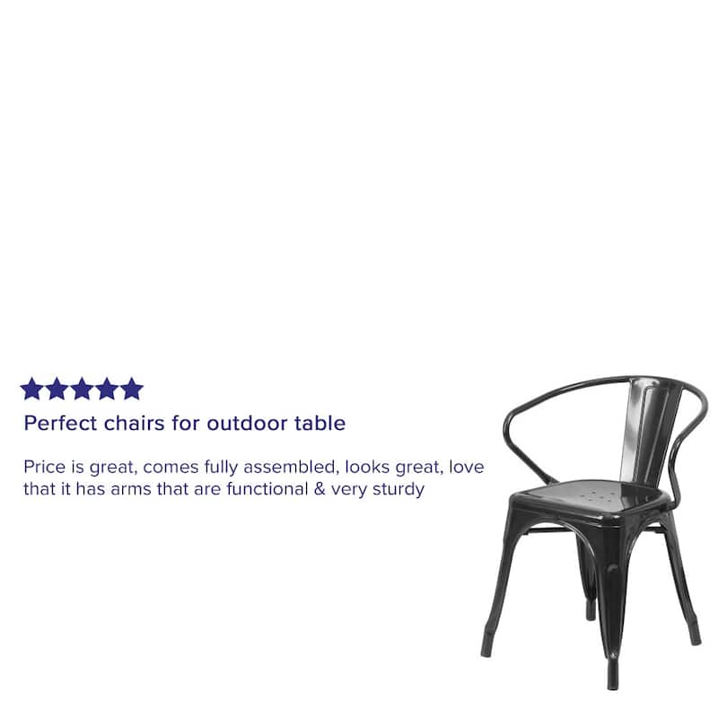 Metal Indoor-Outdoor Chair with Arms
