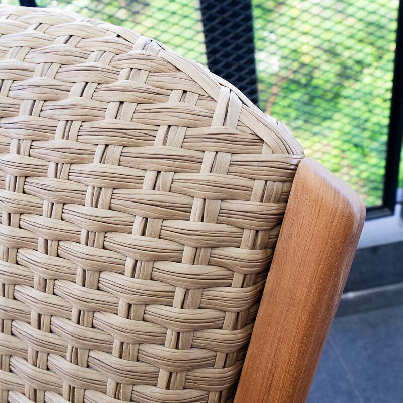 Cambridge Casual Camden Teak Outdoor Adirondack Chairs with Padded Woven Seat