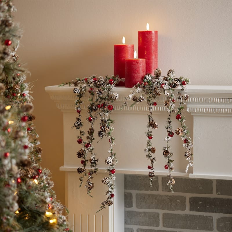 Pine and Bell Spray (Set of 12) - 5 x 2 x 40