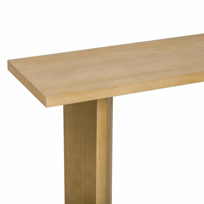 Stylish Console Table with Pine Veneer and Geometric Legs