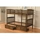 preview thumbnail 15 of 13, Somette Claire Twin Bunk Bed with Storage and Trundle Options in Rustic Walnut (Mattresses Not Included)
