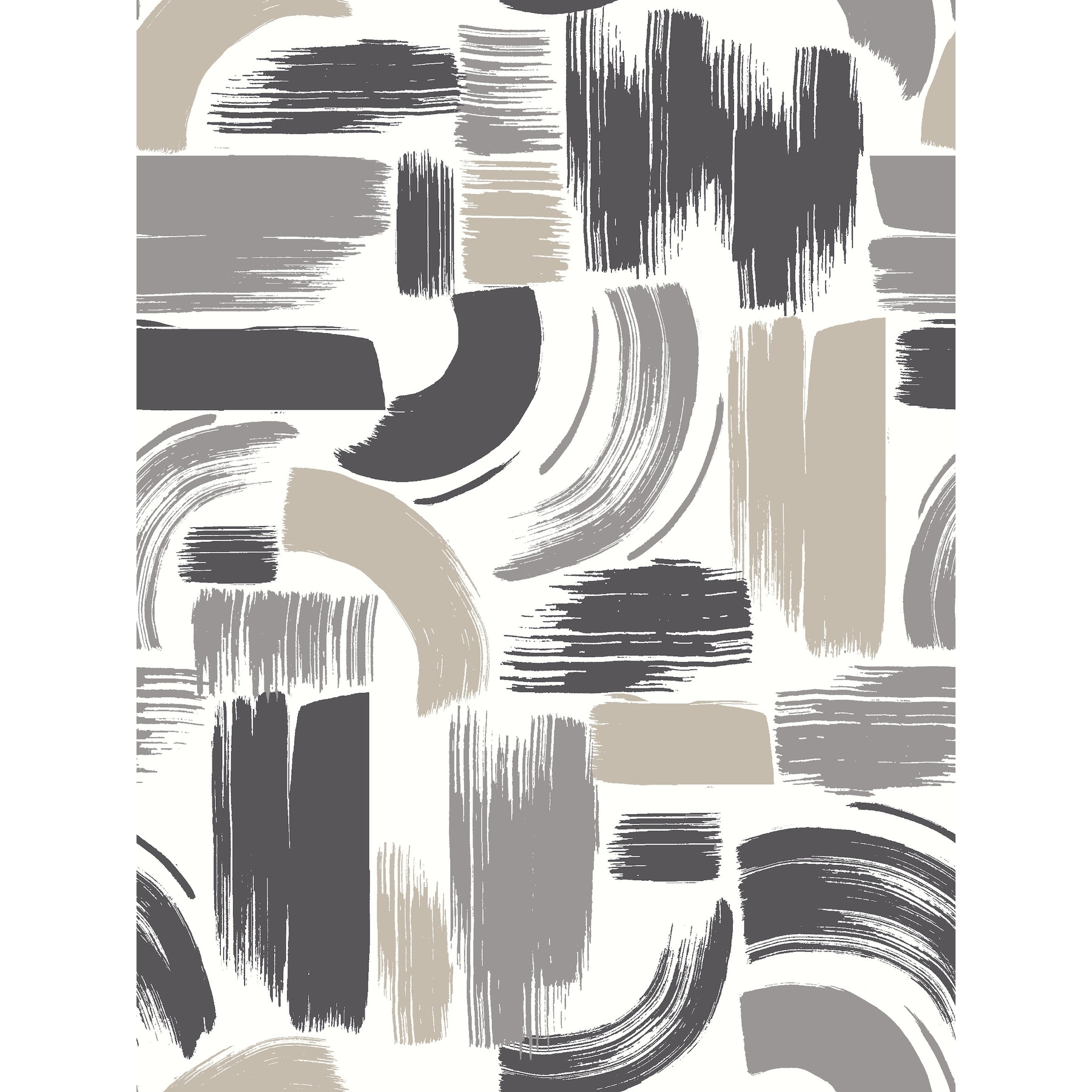 RoomMates Grey & White Modern Brushstrokes Peel and Stick Wallpaper