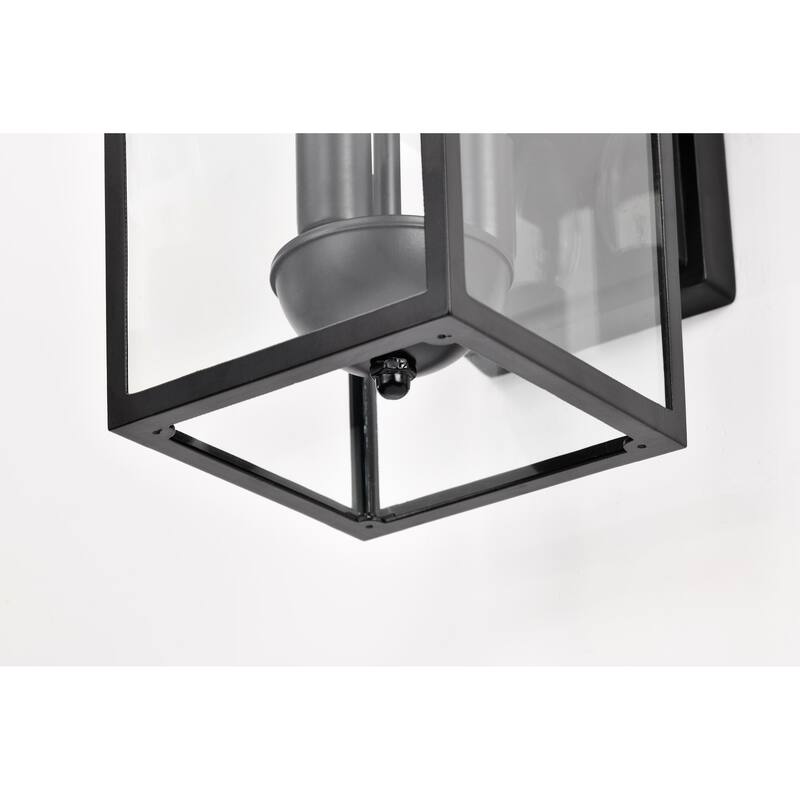 Jamesport Outdoor Small Wall Light Matte Black Finish Clear Glass