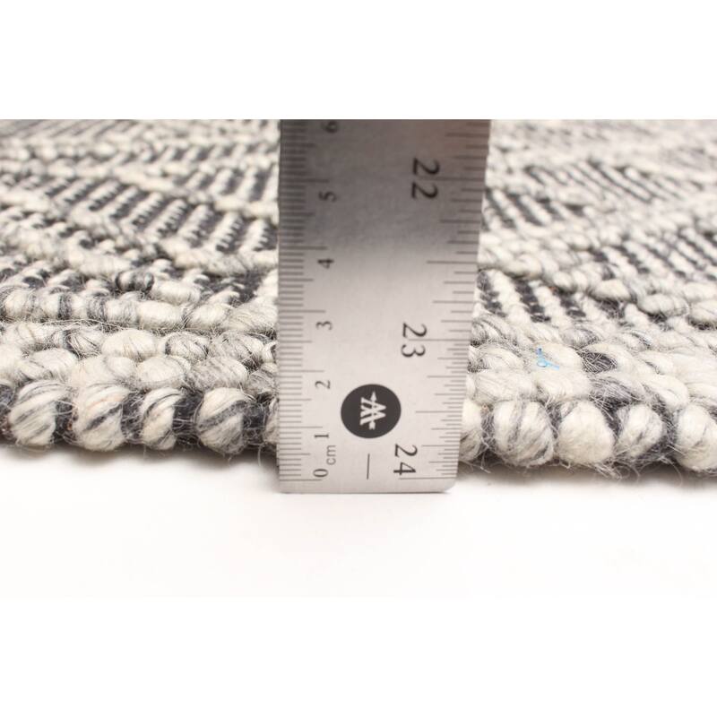 ECARPETGALLERY Braid weave Sienna Black Wool Rug - 5'0 x 7'8