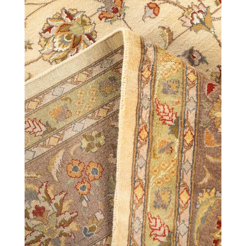 Overton Hand Knotted Wool Vintage Inspired Traditional Mogul Ivory Area Rug - 9 x 12