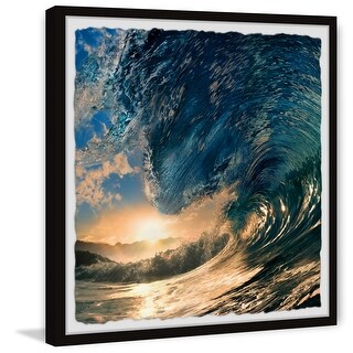 'Wave Curl at Sunset' Framed Painting Print - Bed Bath & Beyond - 34400389