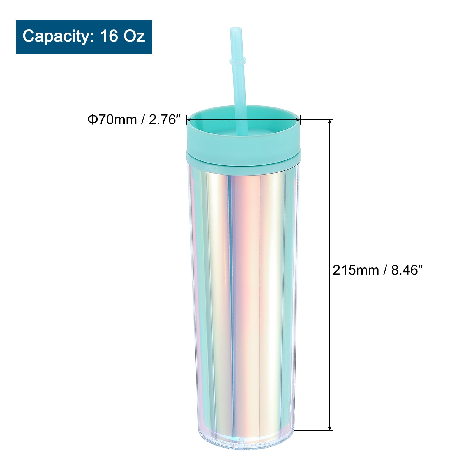 20Oz Plastic Skinny Tumblers Bulk 10 Pack,Double Wall Tumbler with Lid and  Straw