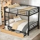 preview thumbnail 2 of 10, Black Full Size Convertible Bunk Bed with 2 Drawers