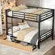preview thumbnail 1 of 10, Metal Full Size Convertible Bunk Bed with 2 Drawers, Black Black