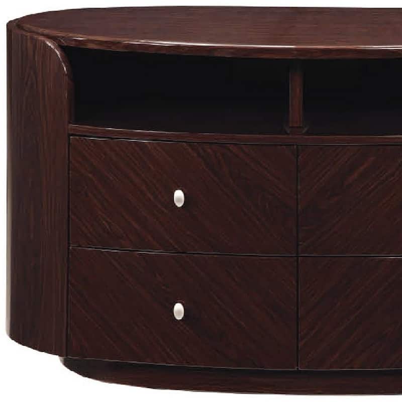 HomeRoots 47" Dark Brown Cabinet Enclosed Storage TV Stand - n/a