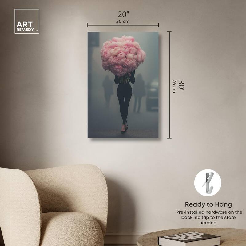 Peony Bouquet Canvas by Art Remedy, Gallery Wrapped
