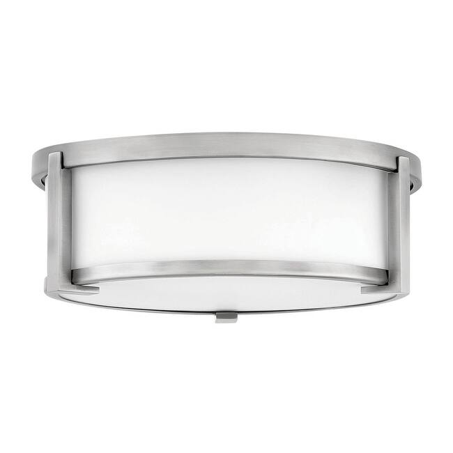 Hinkley Lighting Lowell 2 Light 13" Wide Flush Mount Drum Ceiling - Antique Nickel