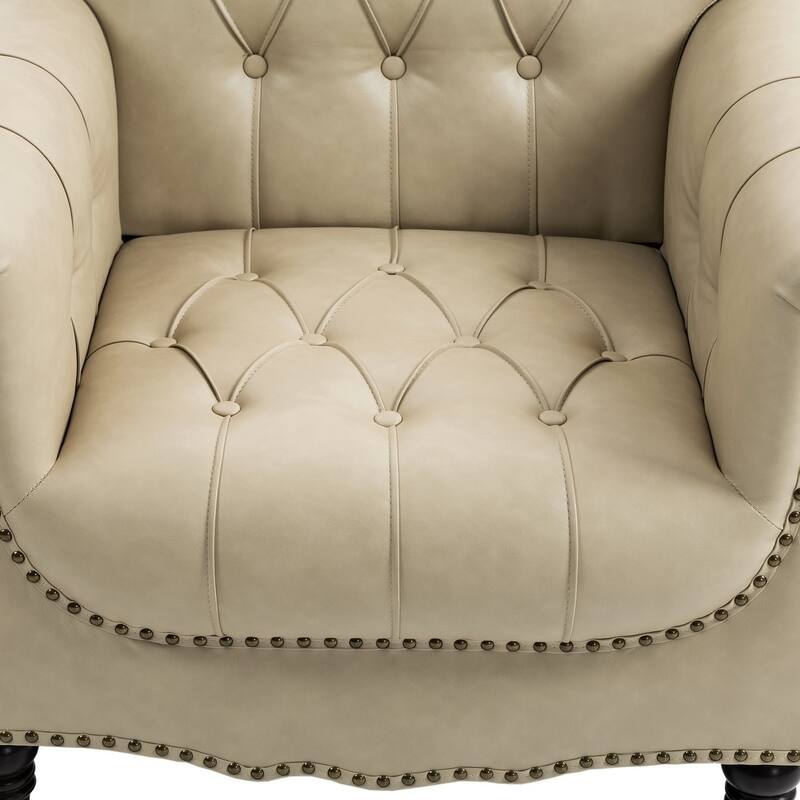 Modern Faux Leather Accent Chairs Set Of 2, Upholstered Armchair For Living Room