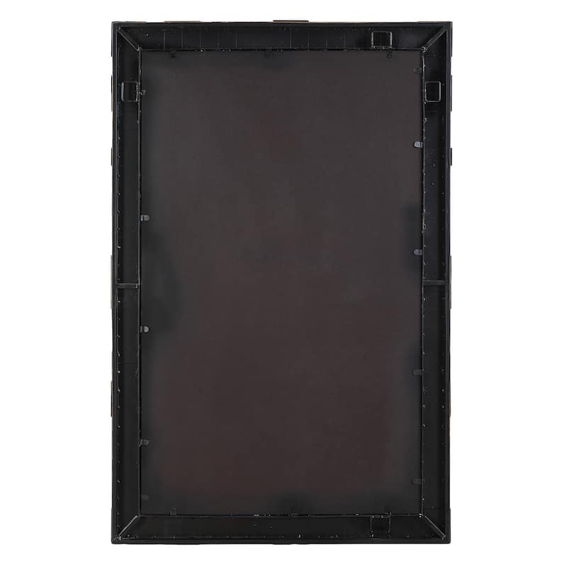 Geometrical Layered Framed Rectangular Wall Mirror - 45.25" - Dark Bronze Finish