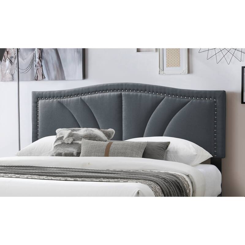 Queen Size Upholstered Platform Bed with Diamond Stitch Headboard and Modern Platform Design