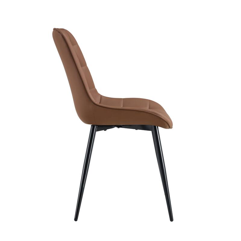 Modern Mesh PU Leather Kitchen Dining Chair with Cushion, Backrest, Metal Legs for Dining Room Kitchen Living Room Bedroom