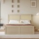 preview thumbnail 2 of 46, Rattan Platform Bed Frame with 4 Storage Drawers and Wooden Rattan Headboard for Kids, No Box Spring Needed