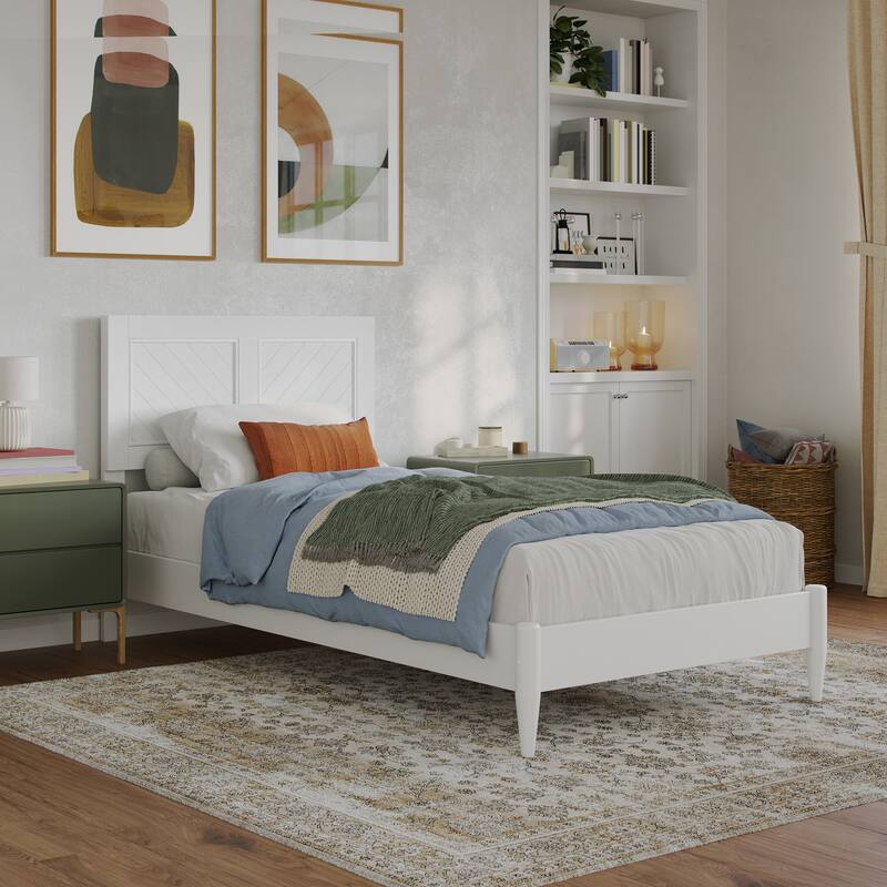 Berkshire Solid Wood Low Profile Platform Bed - White - Twin XL