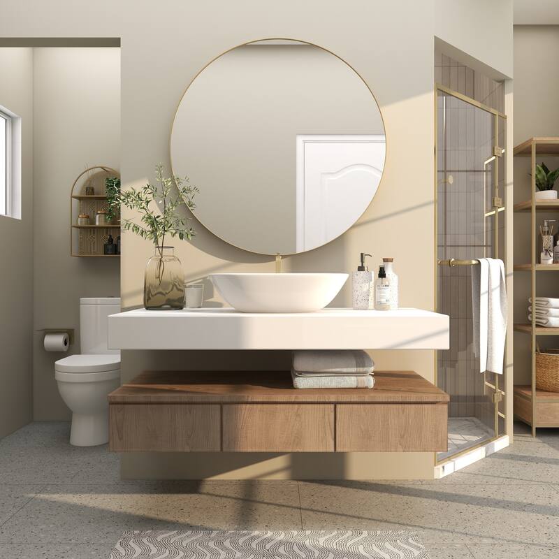 Multiple Frame Finishes / Sizes Modern Contemporary Round Wall Mirrors