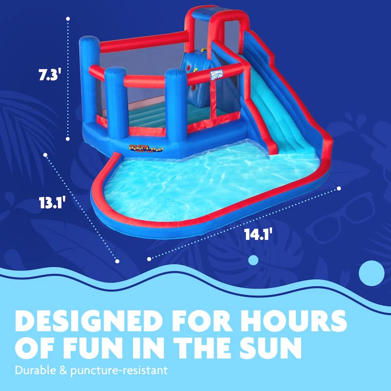 Sunny & Fun Big Time Bounce-A-Round Inflatable Water Slide Park
