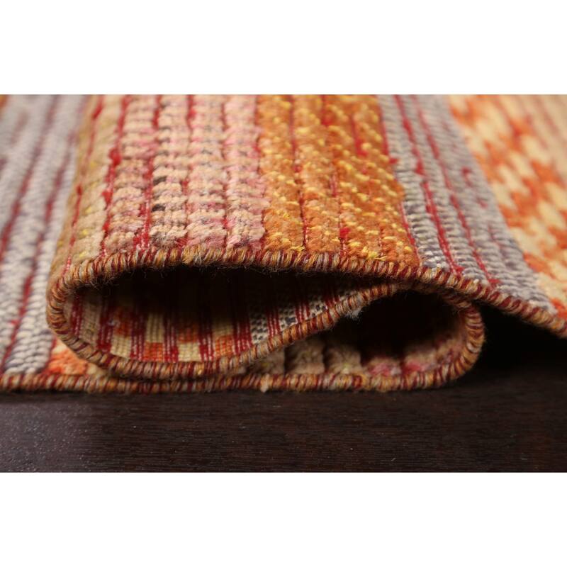 Striped Gabbeh Kashkoli Oriental Wool Area Rug Handmade Foyer Carpet - 3'3" x 4'9"