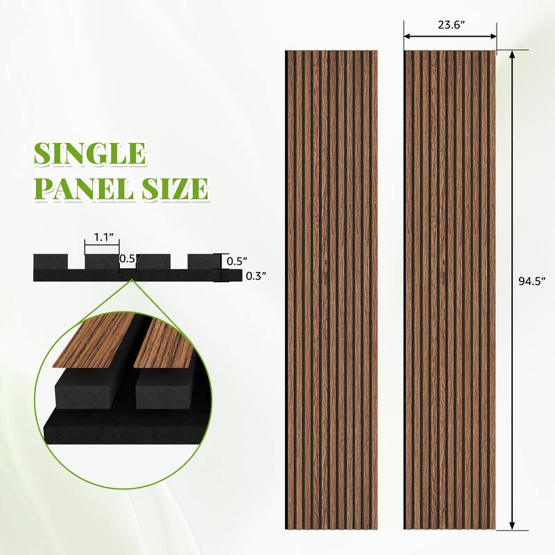 2Pcs Wood Slat Acoustic Wall Panels