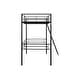 preview thumbnail 9 of 7, Black Twin Size Steel Loft Bed, Full-Length Guardrails, Ladder, Space-Saving, Sturdy Metal Construction