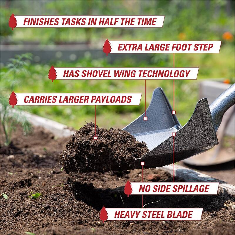 ROOT ASSASSIN 60-Inch One Shot Garden Shovel, Red/Grey