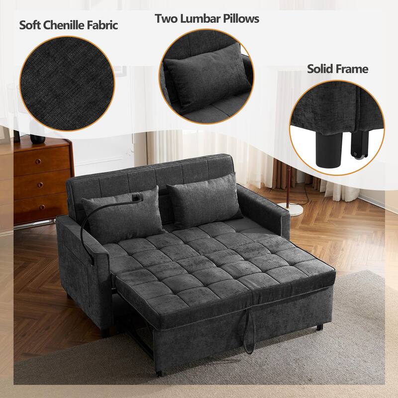 56.9 " Pull-Out Lounge Sofa Bed