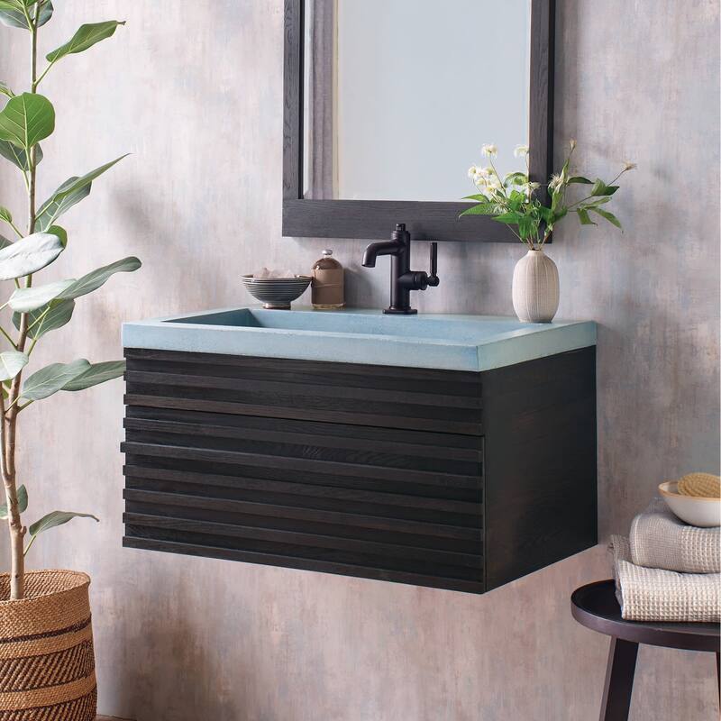 Native Trails VNM20 Winemaker 30" Single Wall Mounted Vanity Cabinet - Charred Oak - Oak Finish