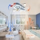 preview thumbnail 6 of 10, 26In Cartoon Aircraft Flush Mount Ceiling Fan, 6-Speed Dimmable Light with Remote and APP Control for Kids Room