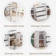 preview thumbnail 4 of 9, White Twin Size Wood Low Loft Bed With Pull-Out Desk, Drawers, Cabinet, and Shelves