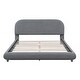 preview thumbnail 3 of 11, Curved Design Teddy Fleece Upholstered Platform Bed Frame, Queen, Grey