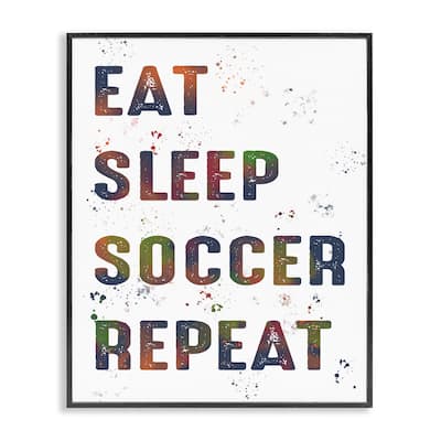 Stupell Eat Sleep Soccer Repeat Framed Giclee Art Design By Marcus Prime