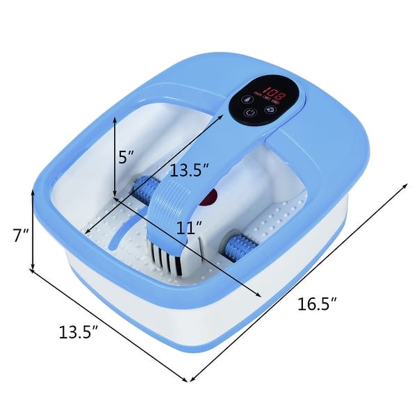 dimension image slide 4 of 4, Costway Portable Electric Foot Spa Bath Automatic Roller Heating - 13.5''X16.5''X7'' (LxWxH)