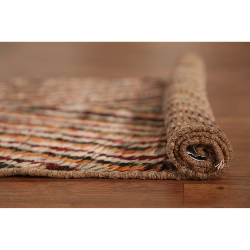 Geometric Moroccan Runner Rug Handmade Oriental Wool Carpet - 2'10" x 9'5"