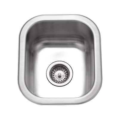 Houzer Club 12-1/2" Single Basin Undermount 18-Gauge Stainless Steel