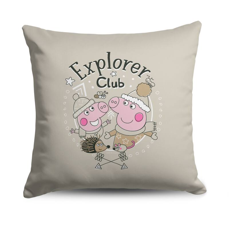 Hasbro Peppa Pig 18 Inch Throw Pillow - 18" x 18" - Explorer Club