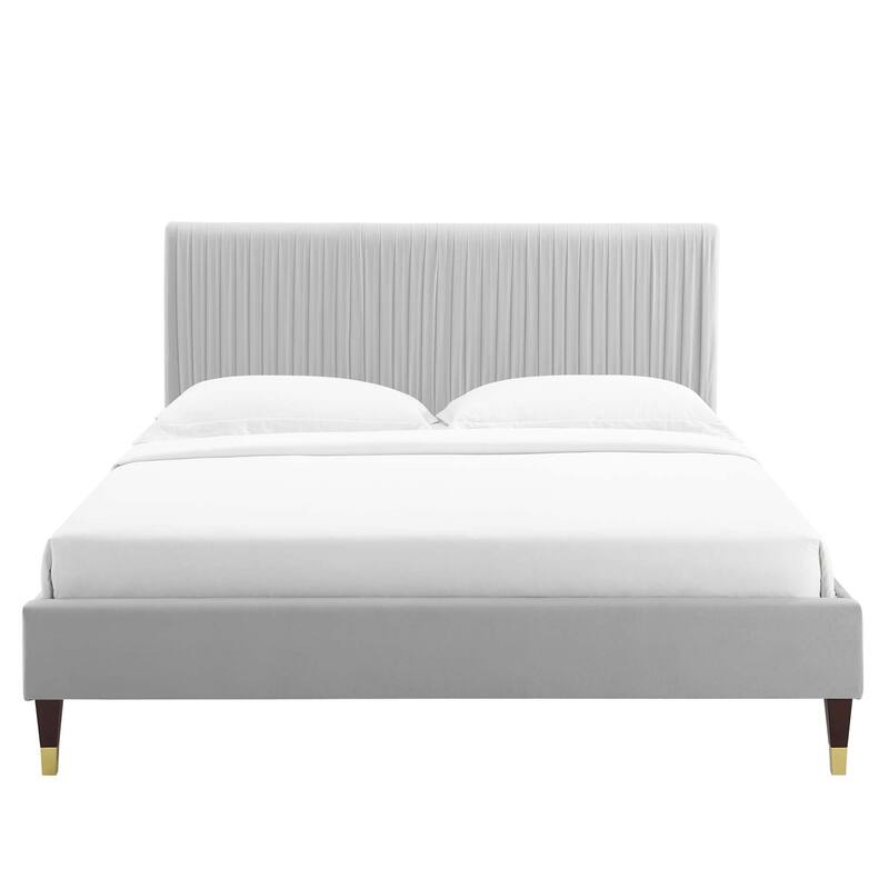 Peyton Performance Velvet Queen Platform Bed