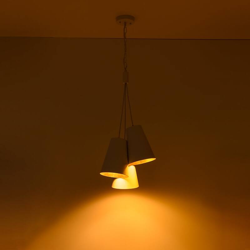 Scandinavian 3-Light Cluster Iron Cone Shade Pendant Chandelier