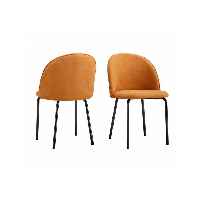 Modern Chair 2-Piece Set with Soft Seat and Comfortable Backrest，Powder-Coated Stainless Steel Frame