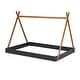 preview thumbnail 6 of 14, Full Size Tent Floor Bed with Triangle Structure, Black+Brown