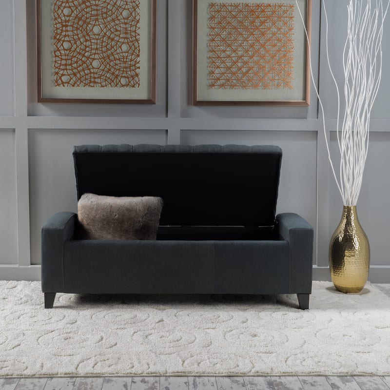 Hikaru Fabric Storage Ottoman by Christopher Knight Home