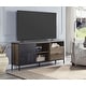 preview thumbnail 1 of 4, CTEX 60-Inch Nantan TV Stand, Rustic Oak & Black Finish, 2 Drawers & 5 Storage Compartments, Composite Wood