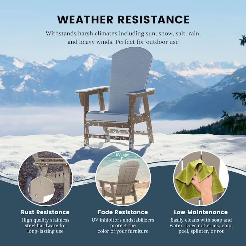 Laguna Hdpe All Weather Outdoor Patio Adirondack Dining Chair With Arms