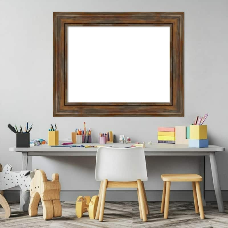 Amanti Art Alexandria Greywash Framed Dry Erase Magnetic Board