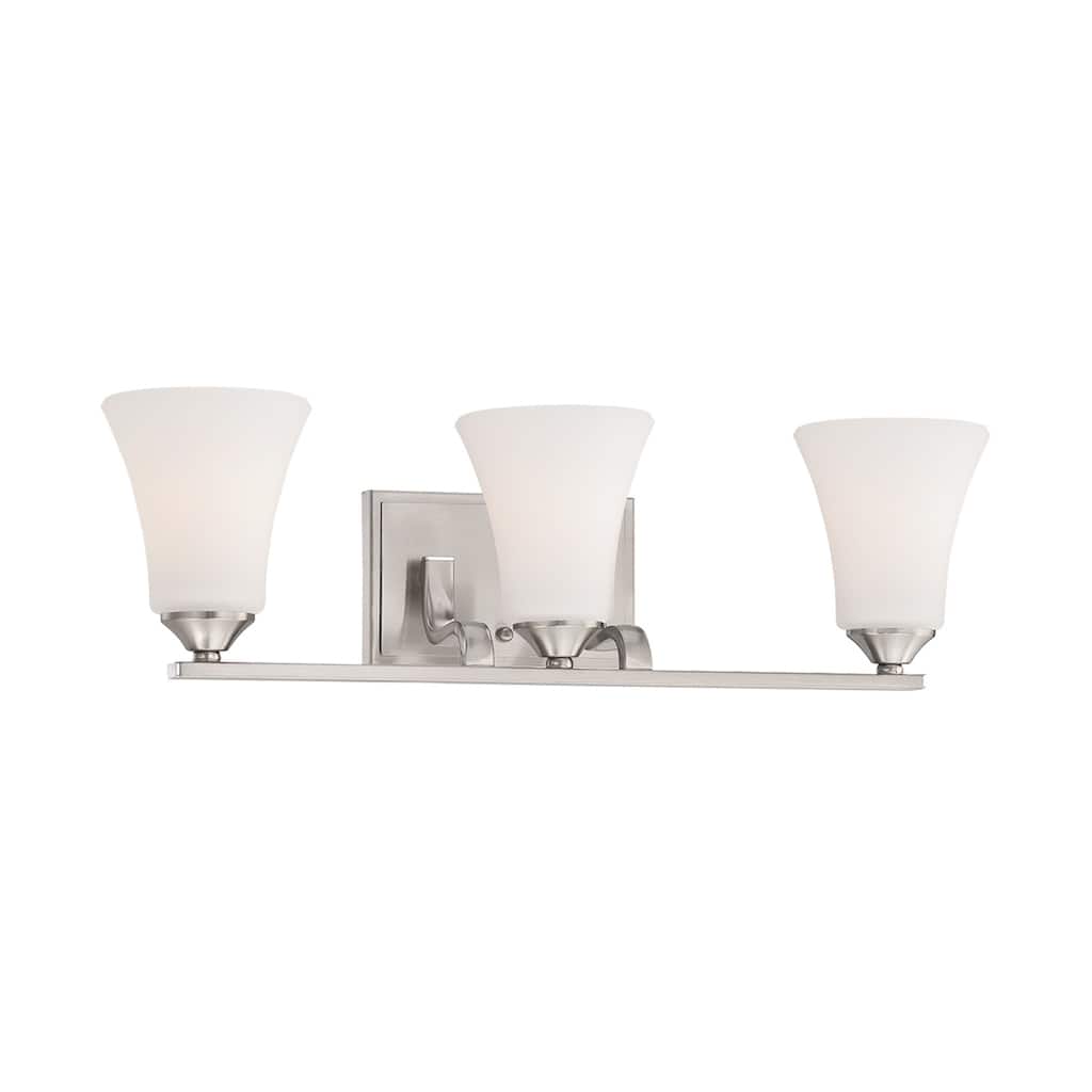 Elk Home Treme Brushed Nickel With White Etched Glass Vanity Light