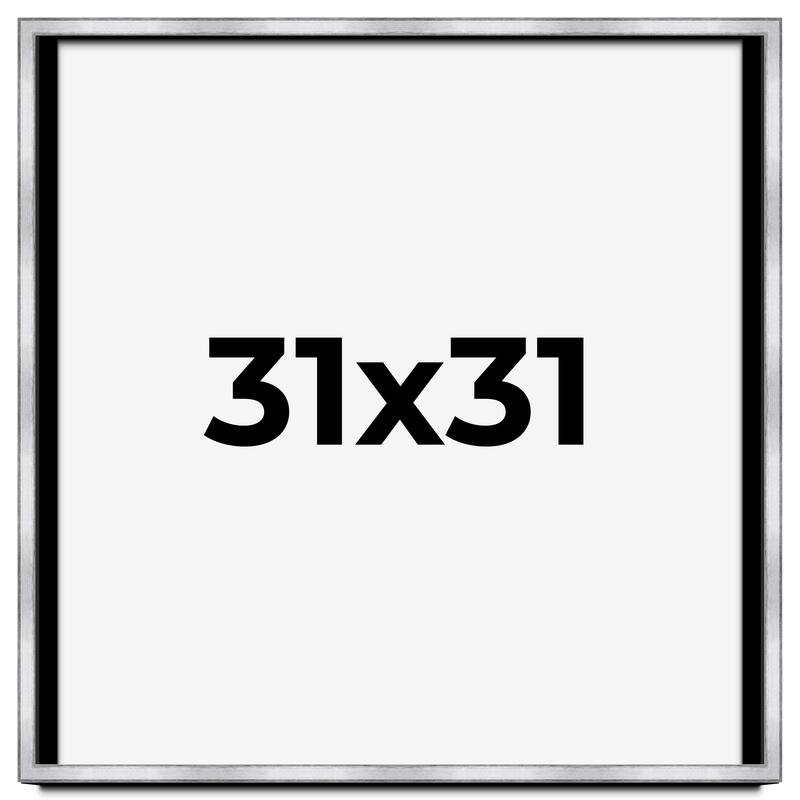 31x31 Shadow Box Frame Silver | 1.375 Inches Deep Real Wood