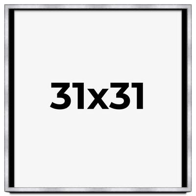31x31 Shadow Box Frame Silver | 1.375 Inches Deep Real Wood